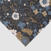 Christmas Tropical Coastal Blue Hibiscus Floral  Seidenpapier (Detail)