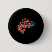Christmas Trout Fish Funny Fishing Santa Hat Light Button (Vorderseite)