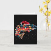 Christmas Trout Fish Funny Fishing Santa Hat Light Karte (Gelbe Blume)