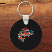 Christmas Trout Fish Funny Fishing Santa Hat Light Schlüsselanhänger (Vorderseite)