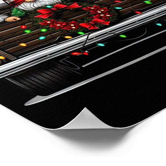 Christmas Truck Cute Gnome Poster (Ecke)