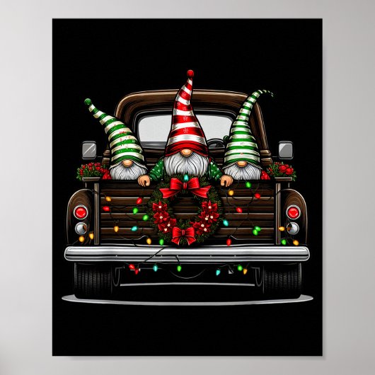 Christmas Truck Cute Gnome Poster (Vorne)