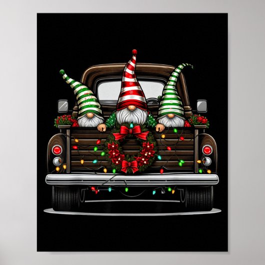 Christmas Truck Cute Gnome Poster (Vorne)