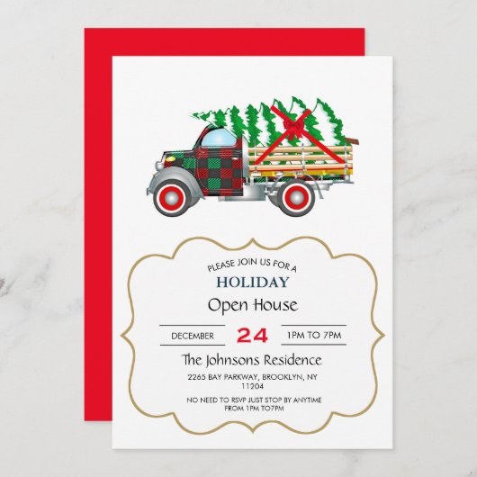 Christmas Truck Einladung (Vorne/Hinten)