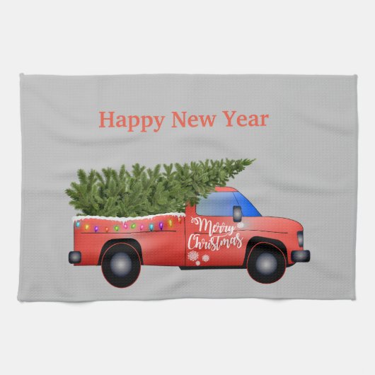 Christmas Truck Geschirrtuch (Horizontal)