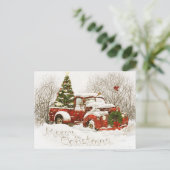 Christmas Truck Postkarte (Stehend Vorderseite)