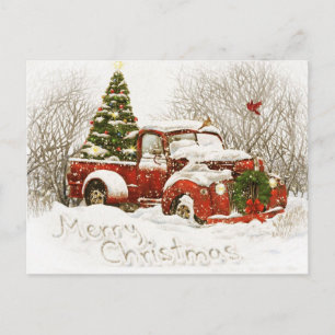 Christmas Truck Postkarte