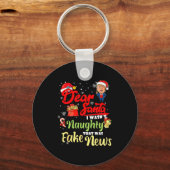 Christmas Trump Dear Santa Fake News Funny Xmas Me Schlüsselanhänger (Vorderseite)