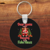Christmas Trump Dear Santa Fake News Funny Xmas T  Schlüsselanhänger (Vorderseite)