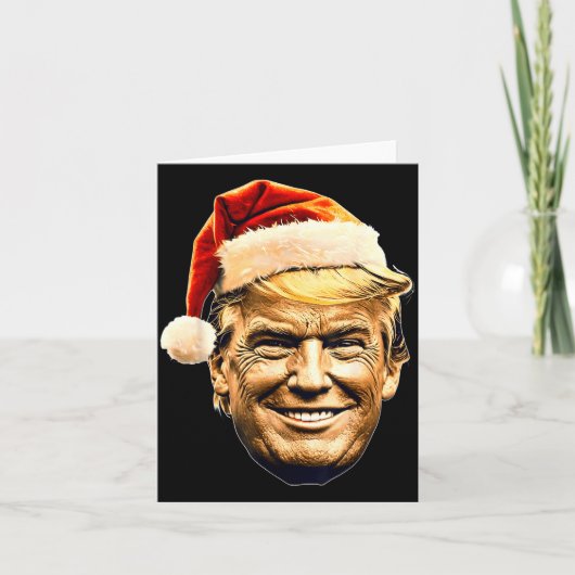 Christmas Trump Face Santa Funny Xmas Meme Men Wom Karte (Vorderseite)