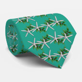 Christmas Turquoise Starfish pattern tie Krawatte (Gerollt)