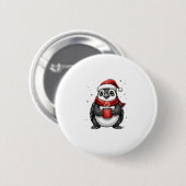 Christmas Turtle with Santa Hat Coffee Lover Funny Button (Vorne & Hinten)