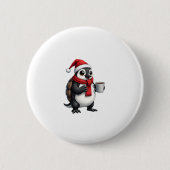 Christmas Turtle with Santa Hat Coffee Lover Funny Button (Vorderseite)