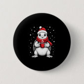 Christmas Turtle with Santa Hat Coffee Lover Funny Button (Vorderseite)