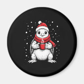 Christmas Turtle with Santa Hat Coffee Lover Funny Magnet (Vorne)