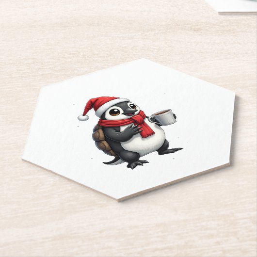 Christmas Turtle with Santa Hat Coffee Lover Funny Untersetzer (angewinkelt)