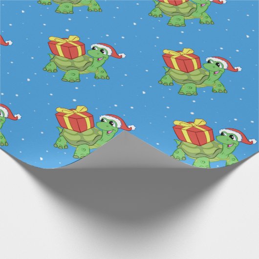 Christmas turtle with the gift geschenkpapier (Ecke)