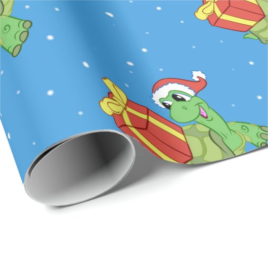 Christmas turtle with the gift geschenkpapier (Rolleneckpunkt)