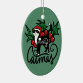 Christmas Tuxedo Cat Keramik Ornament (Rechts)