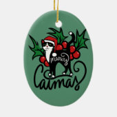 Christmas Tuxedo Cat Keramik Ornament (Hinten)
