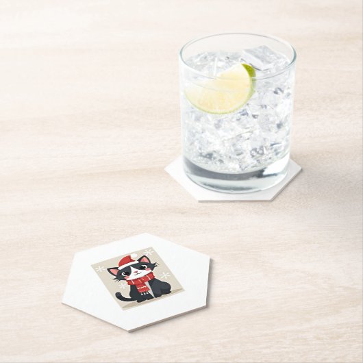 Christmas Tuxedo Cat Santa Scarf Ugly Xmas Women G Untersetzer (Vor Ort)