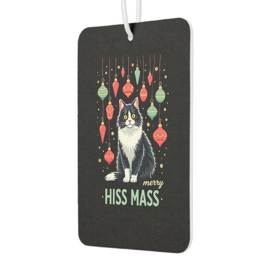 Christmas Tuxedo Cat with Holiday Decorations Merr Autolufterfrischer (Links)
