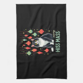 Christmas Tuxedo Cat with Holiday Decorations Merr Geschirrtuch (Vertikal)