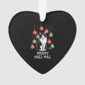 Christmas Tuxedo Cat with Holiday Decorations Merr Ornament (Vorderseite)