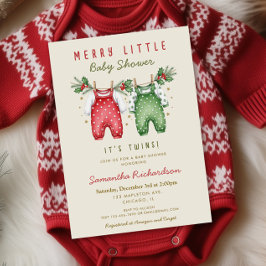 Christmas Twins Clothes Merry little baby shower  Einladung