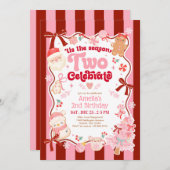 Christmas Two Celebrate 2nd Birthday Invitation Einladung (Vorne/Hinten)