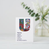 CHRISTMAS U BRIEF / SANTA MIT VIOLIN MONOGRAM VISITENKARTE (Stehend Vorderseite)