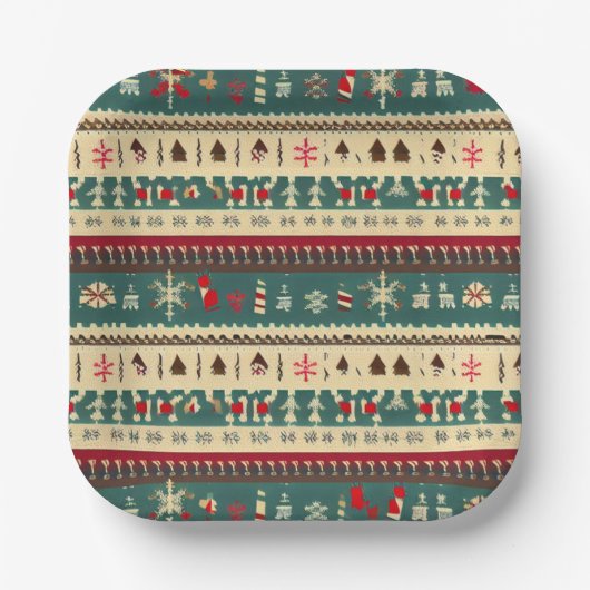 Christmas Ugly Sweater 5 Pappteller (Vorderseite)