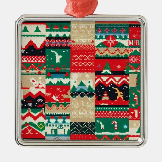 Christmas Ugly Sweater 8 Ornament Aus Metall (Vorne)
