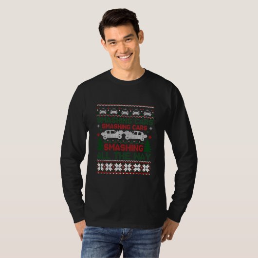 Christmas Ugly Sweater Demolition Derby  T-Shirt (Vorne ganz)