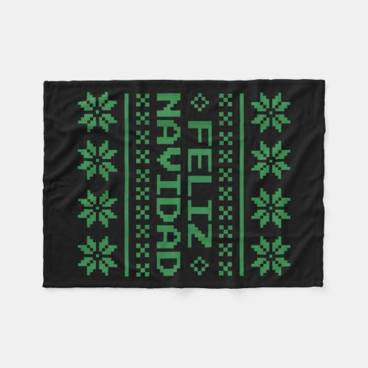 Christmas Ugly Sweater Feliz Navidad Xel Pattern S Fleecedecke (Vorderseite (Horizontal))