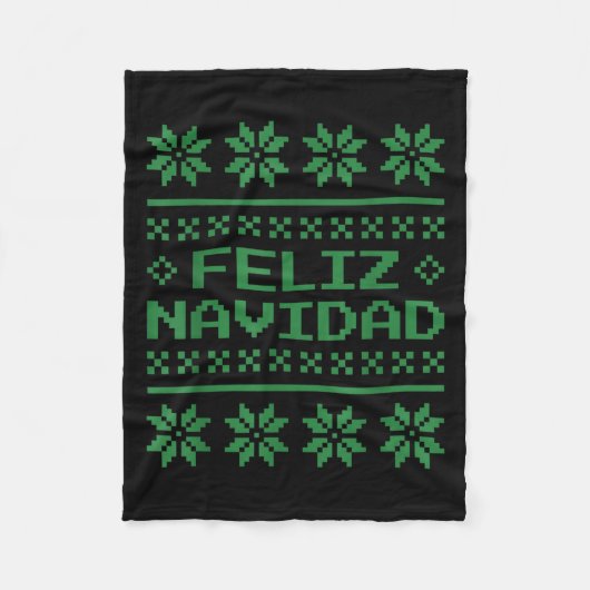Christmas Ugly Sweater Feliz Navidad Xel Pattern S Fleecedecke (Vorderseite)