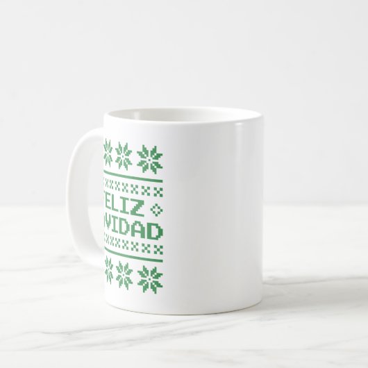 Christmas Ugly Sweater Feliz Navidad Xel Pattern S Kaffeetasse (Vorderseite Links)