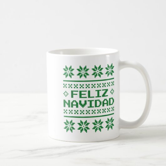 Christmas Ugly Sweater Feliz Navidad Xel Pattern S Kaffeetasse (Rechts)
