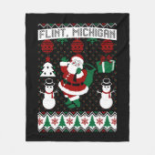 Christmas Ugly Sweater Flint Michigan Fleecedecke (Vorderseite)