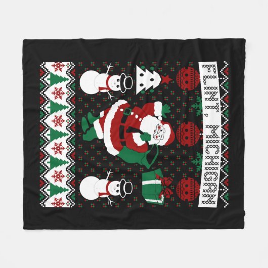 Christmas Ugly Sweater Flint Michigan Fleecedecke (Vorderseite (Horizontal))