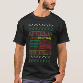Christmas Ugly Sweater Merry Driftmas Car Design L T-Shirt (Vorderseite)