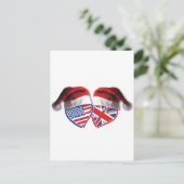 Christmas UK USA Hearts Feiertagspostkarte (Stehend Vorderseite)