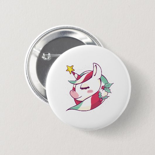 Christmas Unicorn Button (Vorne & Hinten)