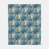 Christmas Unicorn Candy Cane Custom Fleecedecke (Vorderseite)