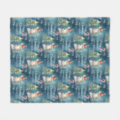 Christmas Unicorn Candy Cane Custom Fleecedecke (Vorderseite (Horizontal))