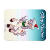 Christmas Unicorn Cartoon Magnet (Horizontal)