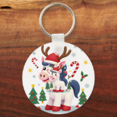 Christmas Unicorn Cute Magical Xmas Toddler Girls Schlüsselanhänger (Vorderseite)