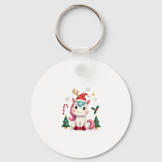 Christmas Unicorn Cute Magical Xmas Toddler Girls Schlüsselanhänger (Vorderseite)