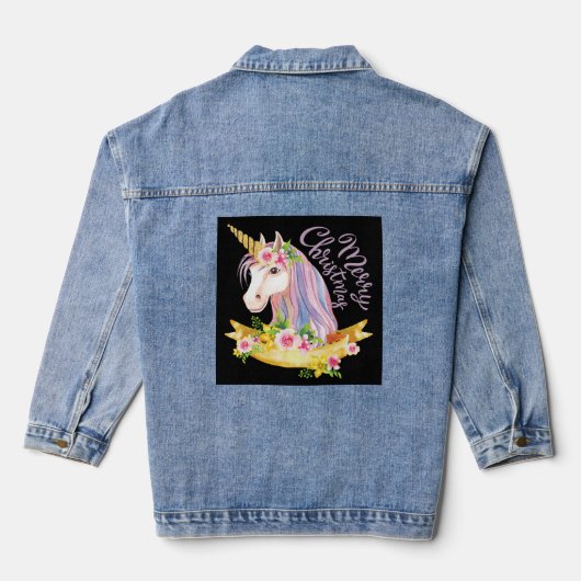 CHRISTMAS UNICORN DENIM JEAN JACKET JEANSJACKE (Rückseite)