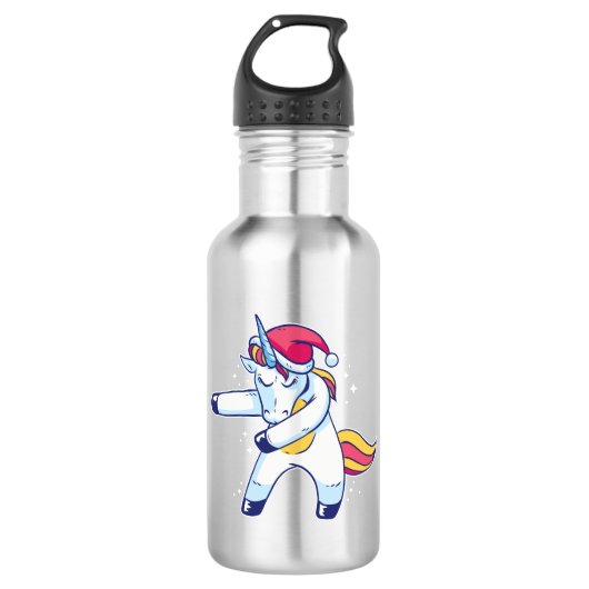 Christmas Unicorn Edelstahlflasche (Vorderseite)